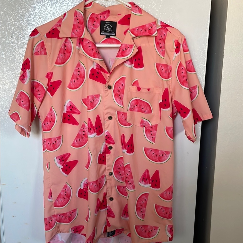 ALANLAC Collection Men’s Watermelon Print Button Up‎ Shirt Small